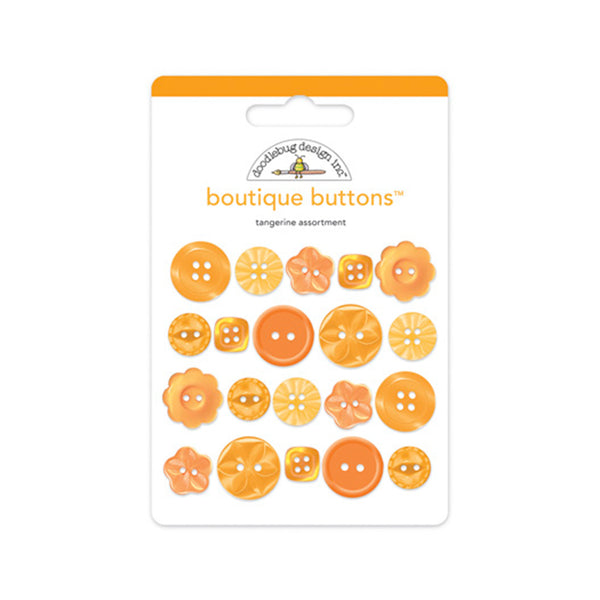 Doodlebug Boutique Buttons 20 Pkg Tangerine CraftOnline