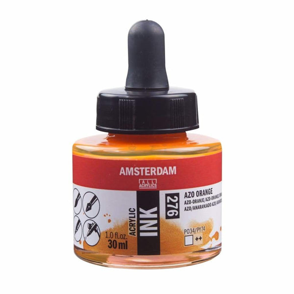 276 - Talens Amsterdam Acrylic Ink 30ml - Azo Orange