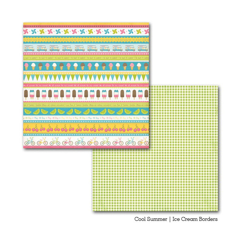 Carta Bella Cool Summer 12x12 D/Sided Cardstock - Ice Cream Borders*