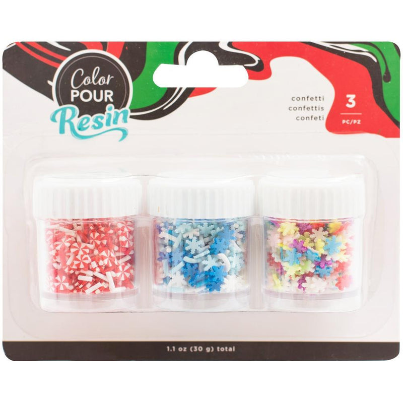 American Crafts Color Pour Resin Mix-Ins 4 pack  - Holiday Clay Confetti*