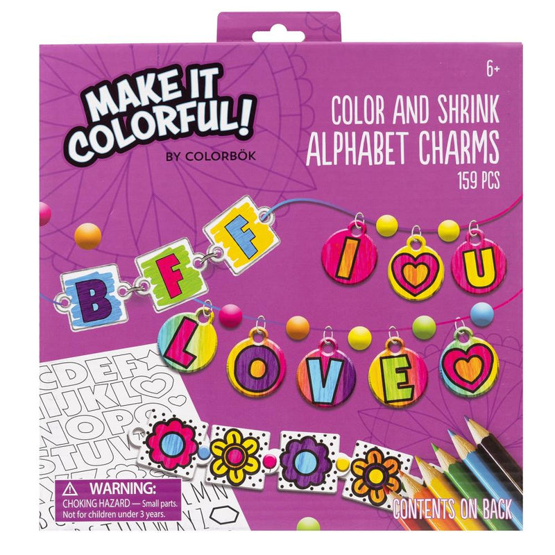 Colorbok Make It Colourful! Colour And Shrink Kit - Alphabet Charms*