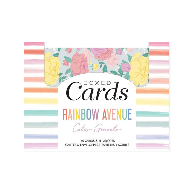 American Crafts A2 Cards W/Envelopes (4.375"x5.75") 40/Box - Rainbow Avenue*