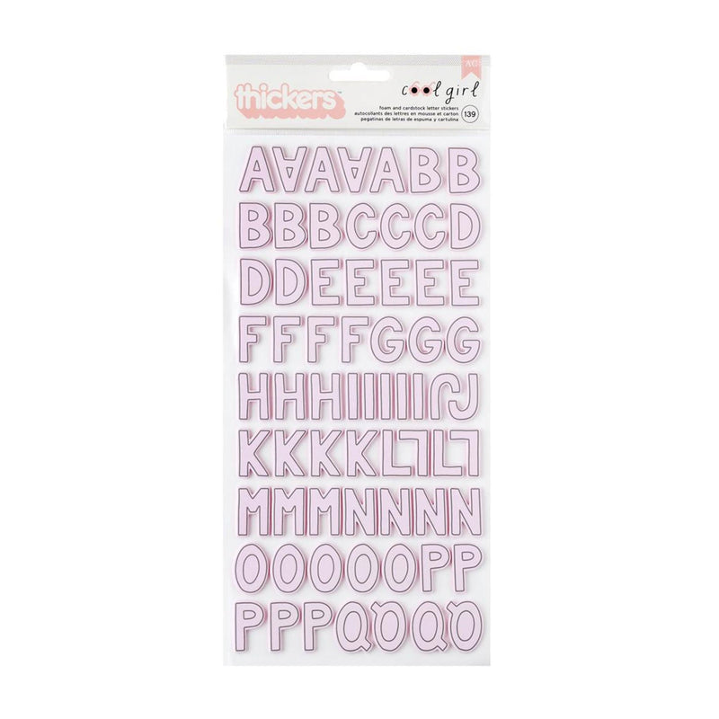 Pebbles Cool Girl Thickers Stickers 139/Pkg - Alpha