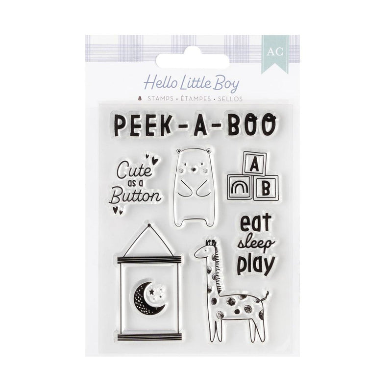 American Crafts Hello Little Boy Mini Stamp Set