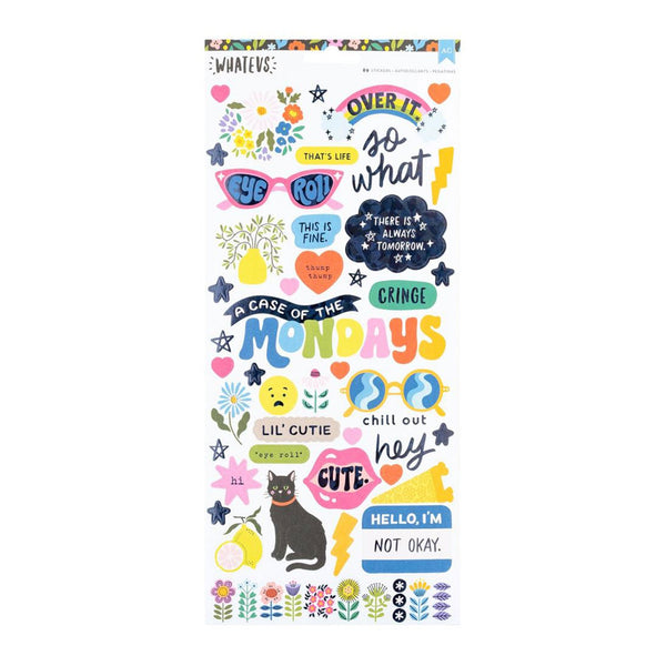 American Crafts Whatevs Cardstock Stickers 6"x 12" 89/Pkg - Icons*