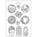 Stamperia Soft Maxi Mould 8.5"x 11.5" - Garland, Winter Tales*