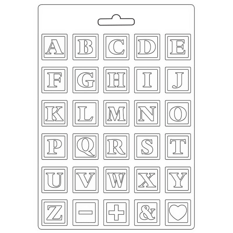 Stamperia Soft Maxi Mould 8.5"x 11.5" - Alphabet, Day Dream