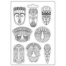 Stamperia Soft Maxi Mould 8.5"X11.5" - Tribal Masks, Savana*