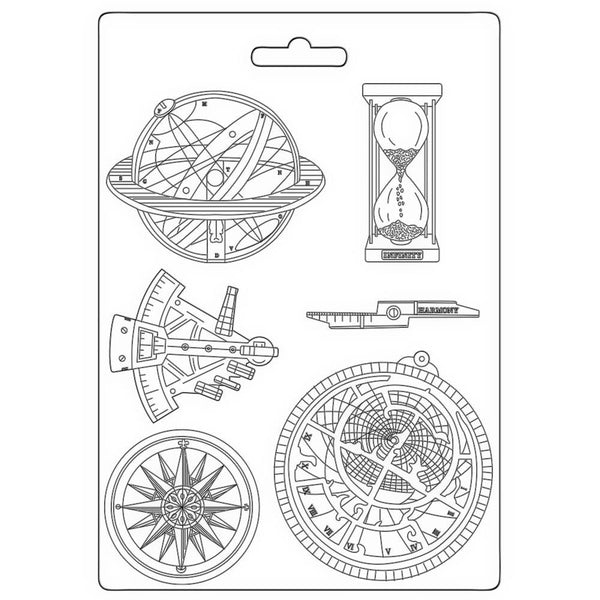 Stamperia Soft Maxi Mould 8.5"X11.5" - Compass, Cosmos Infinity