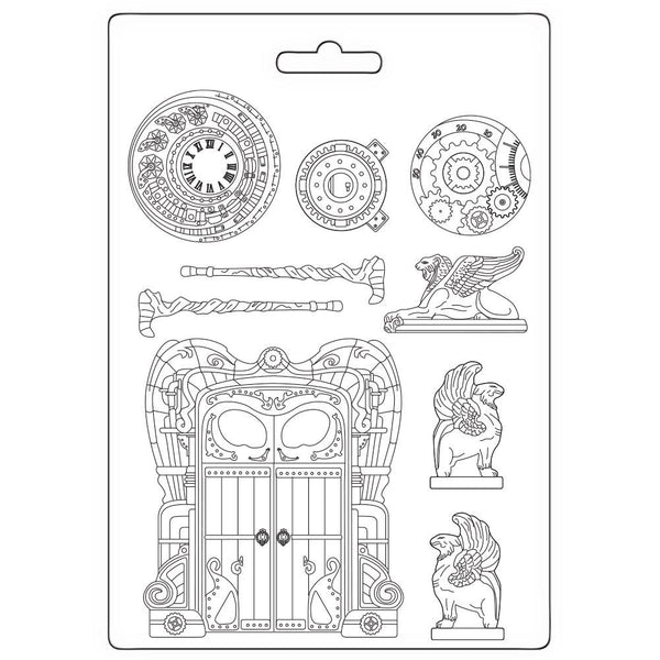 Stamperia Soft Maxi Mould 8.5"X11" (21.5cm x 28cm) Magic Forest Door & Elements