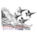 Deep Red Cling Stamp - Soaring Eagle With Angels