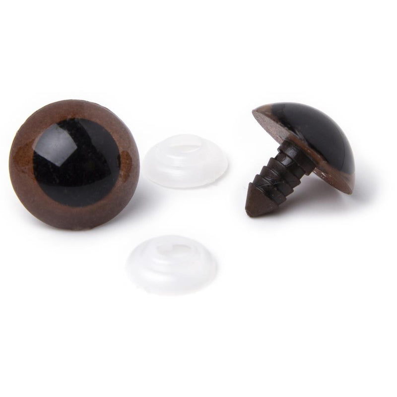 Cousin Shank Back Animal Eyes 20mm 2 pack  Brown