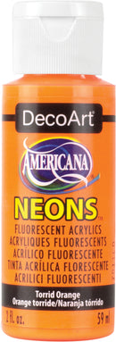 Americana Neons Fluorescent Acrylic Paint 2oz - Torrid Orange