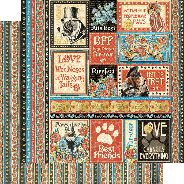 Graphic 45 Double-Sided Paper Pad 8inX8in - Well Groomed*