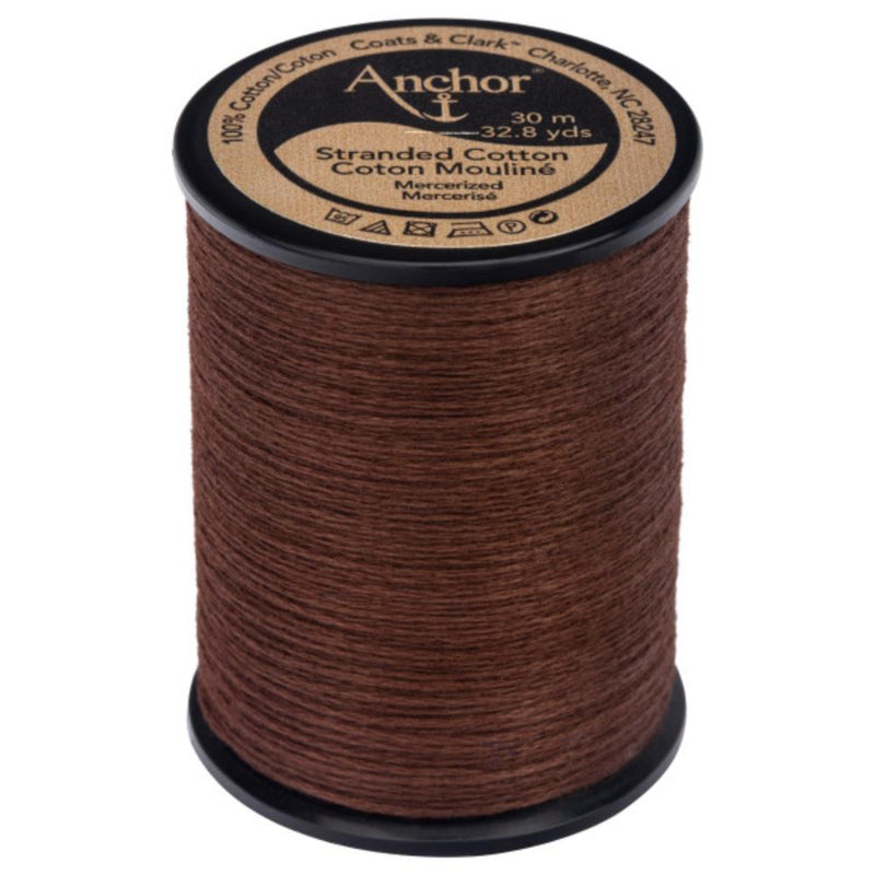 Anchor 6-Strand Embroidery Floss Spool 32.8yd - Coffee Dark