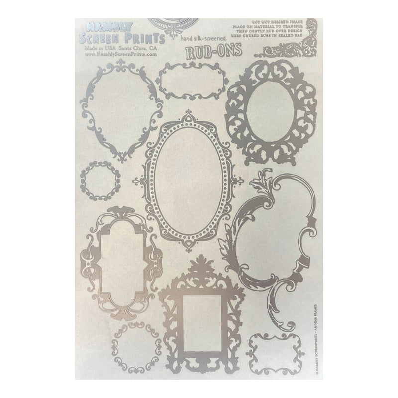 Hambly Screen Prints - Rub-Ons - Antique Frames - Metallic Silver