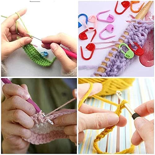 Collage of hands crocheting with various hooks and yarn colors.