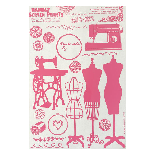 Hambly Screen Prints - Rub-Ons - Sewing - Pink