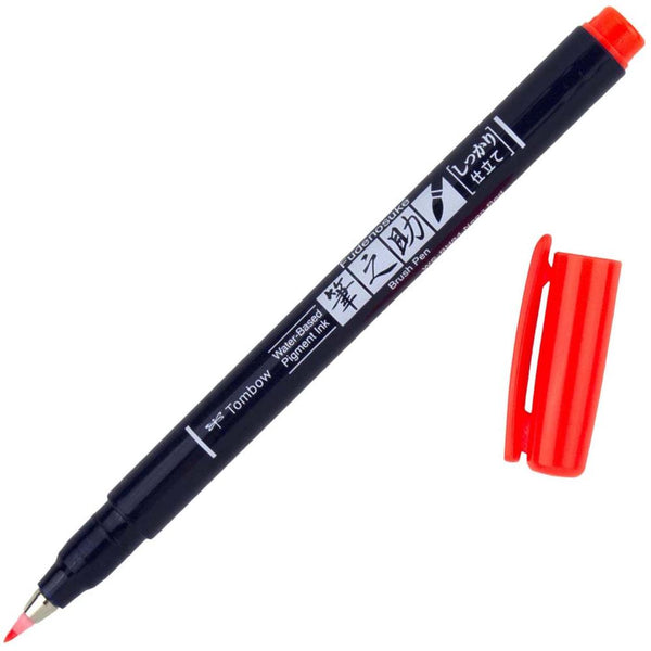 Tombow Fudenosuke Fine Tip Brush Pen - Neon Red*