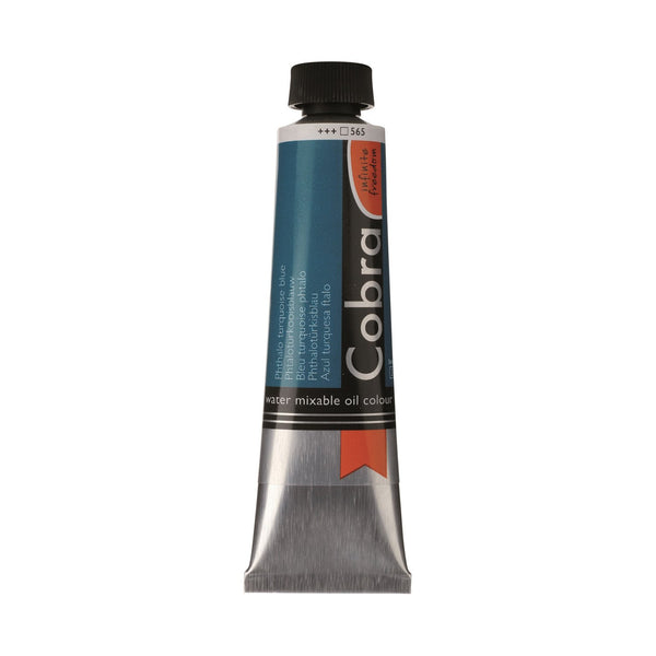 Cobra Artist Water Mixable Oil Colour  - 565 - Phthalo Turquoise Blue 40ml*