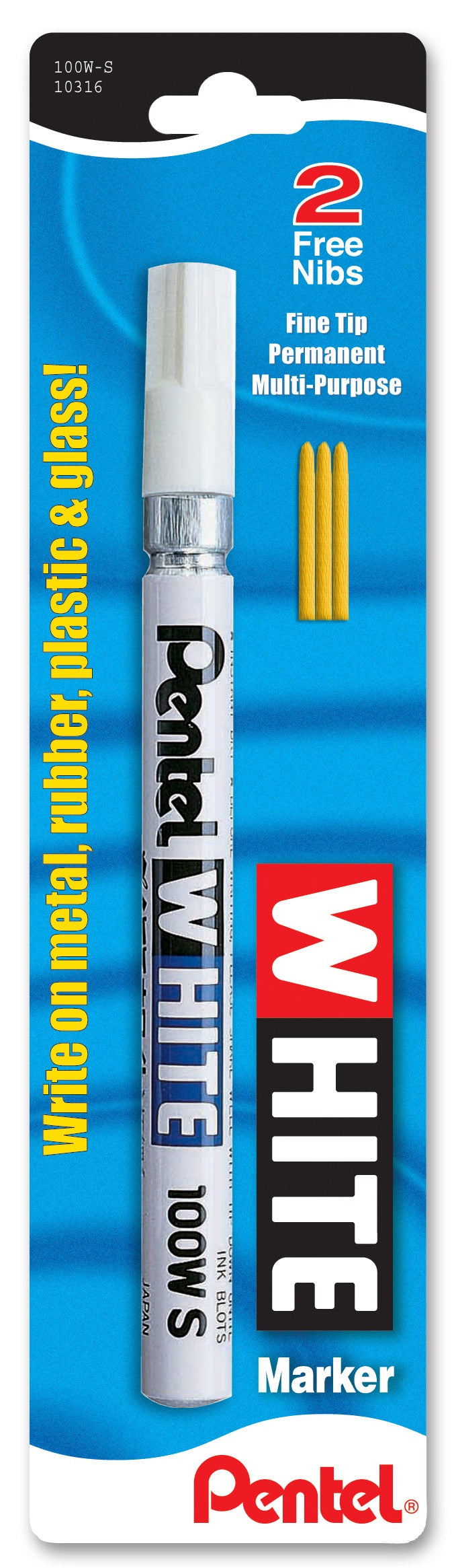 Pentel Arts Permanent Ink Marker W/Fine Point - White*