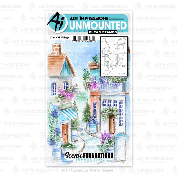 Art Impressions Scenic Foundations Clear Stamps Village