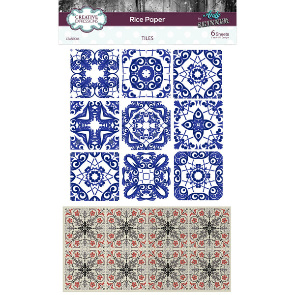 Creative Expressions Rice Paper A4 By Andy Skinner - Tiles, 3 Designs/2 Each*