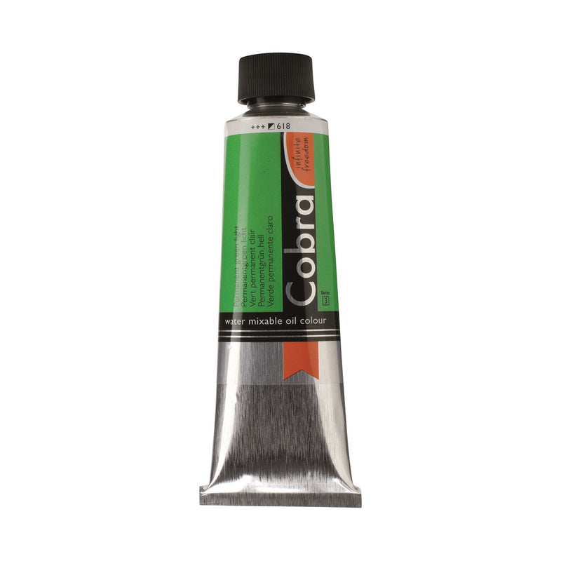 Cobra Artist Water Mixable Oil Colour  - 618 - Permanent Green Light 40ml*