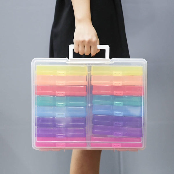 Universal Crafts Large Craft Storage Box - 4" x 6" Case 16pc - Multi Colour*
