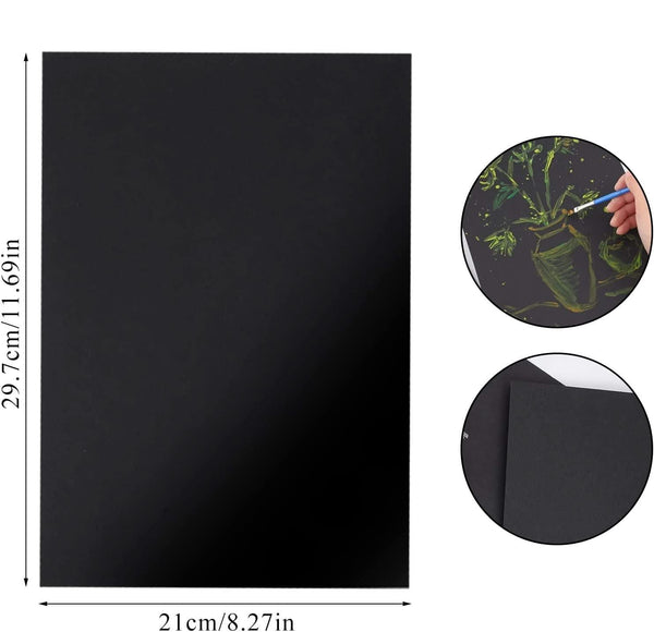 Poppy Crafts A4 Premium Black Cardstock 250gsm - 20 sheets
