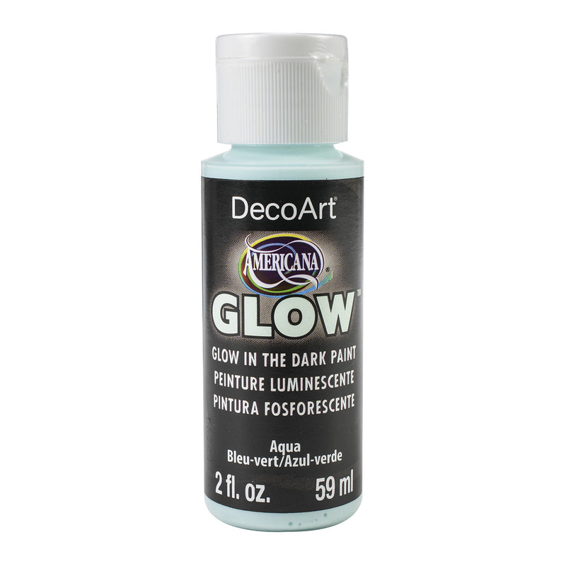 Americana Glow In The Dark Paint 2oz - Aqua*