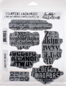 Tim Holtz Cling Stamps 7"x8.5" - Faded Type
