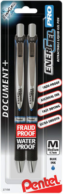 Pentel EnerGel PRO Permanent Gel Pen .7mm 2/Pkg - Blue*