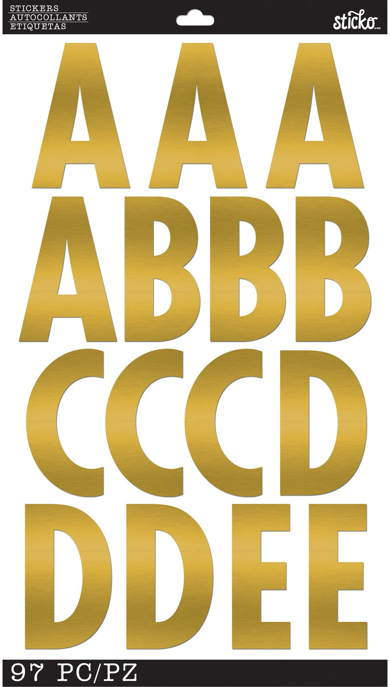 Sticko Alphabet Stickers-Gold Foil Script
