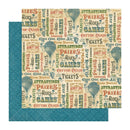 Graphic 45 Come One, Come All! Double-Sided, Single Sheet Cardstock 12"X12" - Fun 'n Games*