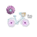 Sizzix Framelits Die & Stamp Set By Jen Long 4/Pkg - Thankful Bicycle*