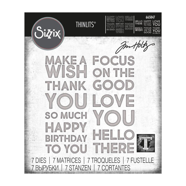 Sizzix Thinlits Dies By Tim Holtz 7/Pkg - Bold Text #1*