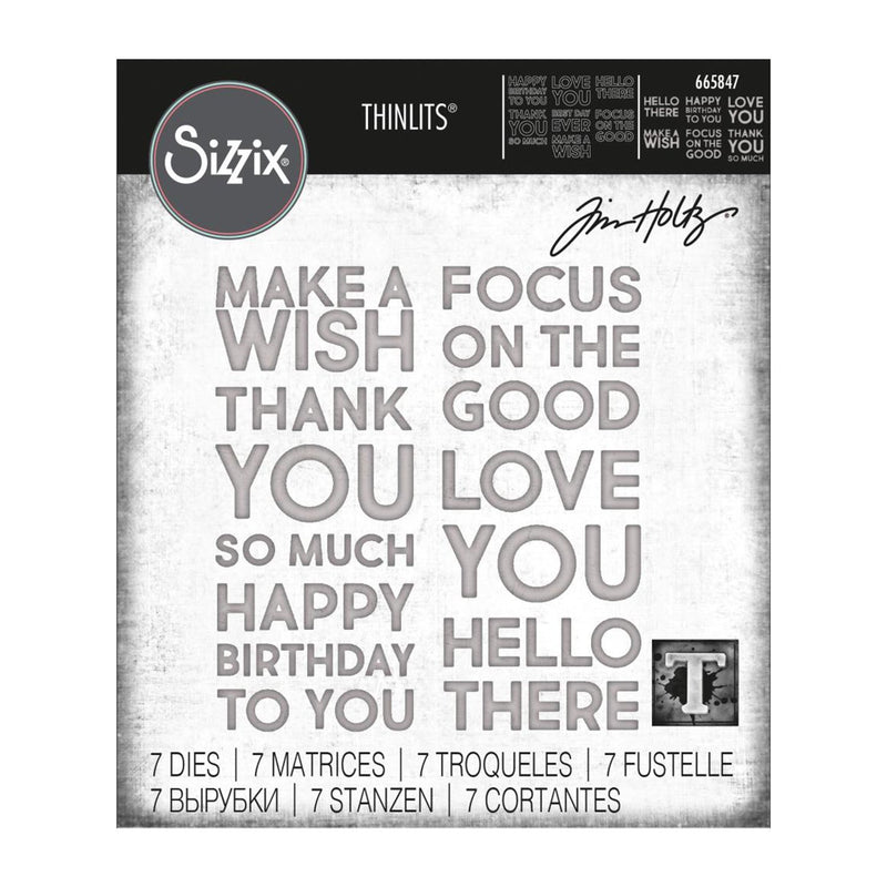 Sizzix Thinlits Dies By Tim Holtz 7/Pkg - Bold Text