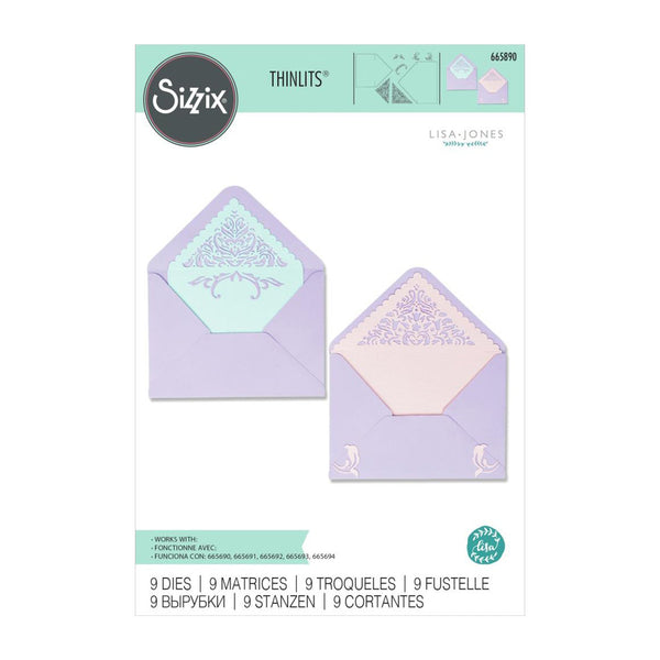 Sizzix Thinlits Dies By Lisa Jones 9/Pkg - Lace Envelope Liners*