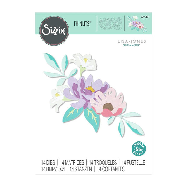 Sizzix Thinlits Dies By Lisa Jones 14/Pkg - Layered Summer Flowers*