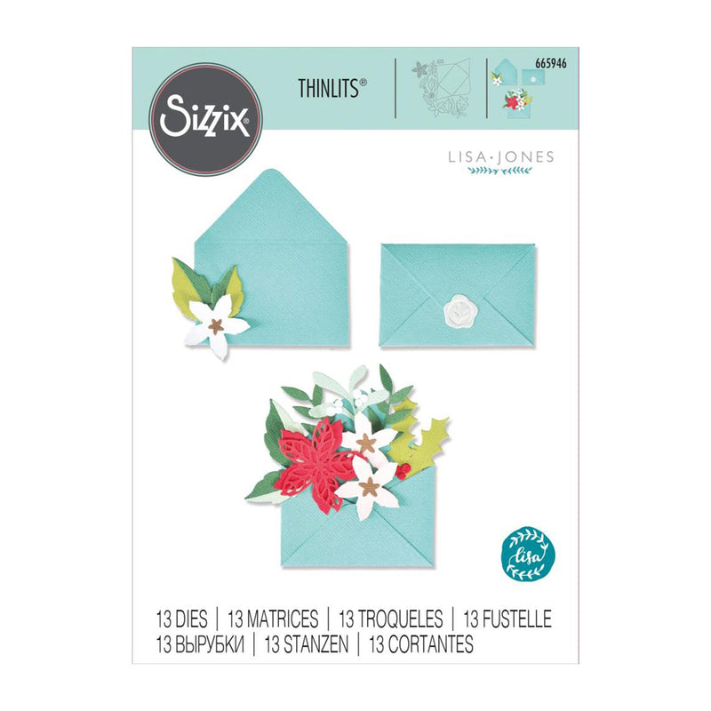 Sizzix Thinlits Dies By Lisa Jones 13 Pack - Festive Envelope