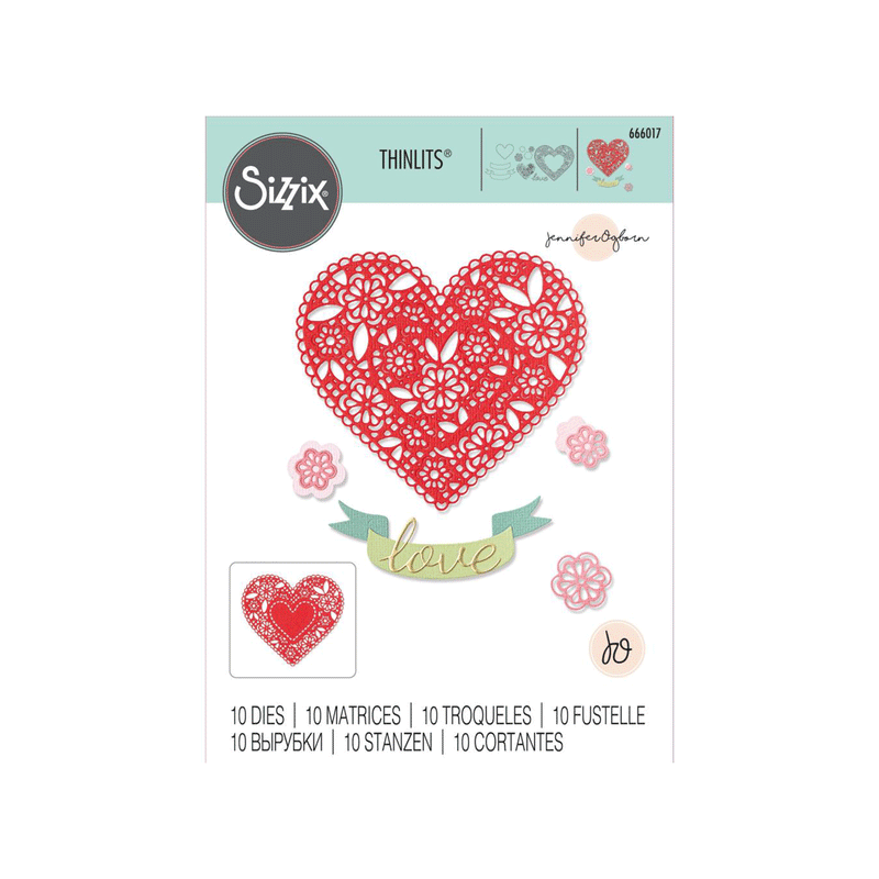 Sizzix Thinlits Dies By Jennifer Ogborn 10 Pack - Doily Heart – CraftOnline