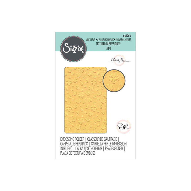 Sizzix Multi-Level Textured Impressions Mini Embossing Folder by Olivia Rose - Scattered Florals*