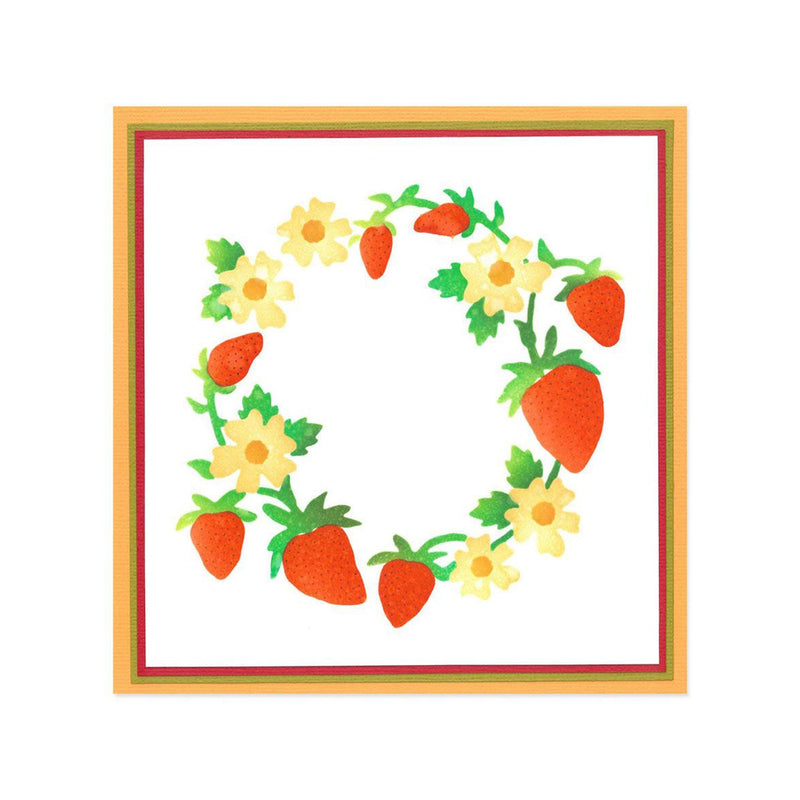 Sizzix Layered Stencils 6"x 6" By Jennifer Ogborn 4/Pkg - Strawberry Wreath*