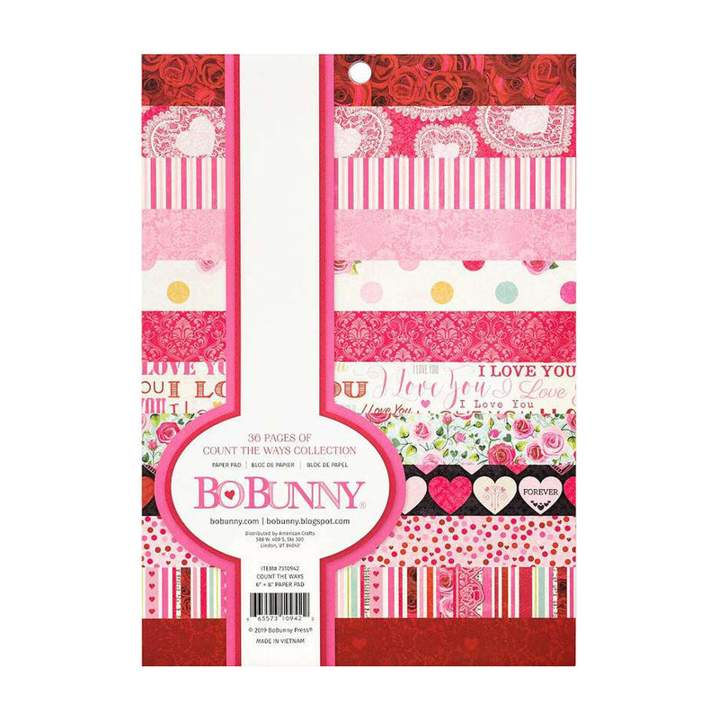 BoBunny S/Sided Paper Pad 6"X8" 36/Pkg - Count The Ways*