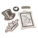 BoBunny - Chipboard Stickers 12in x 12in - Tuxedos & Tiaras  with Black Foil Accents*