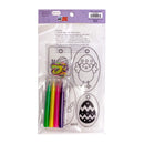 Packaged craft set with templates and markers on a white background