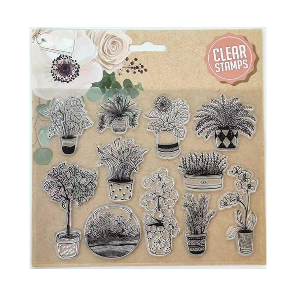 Craft Sensations Clear Stamps - Potted Plants