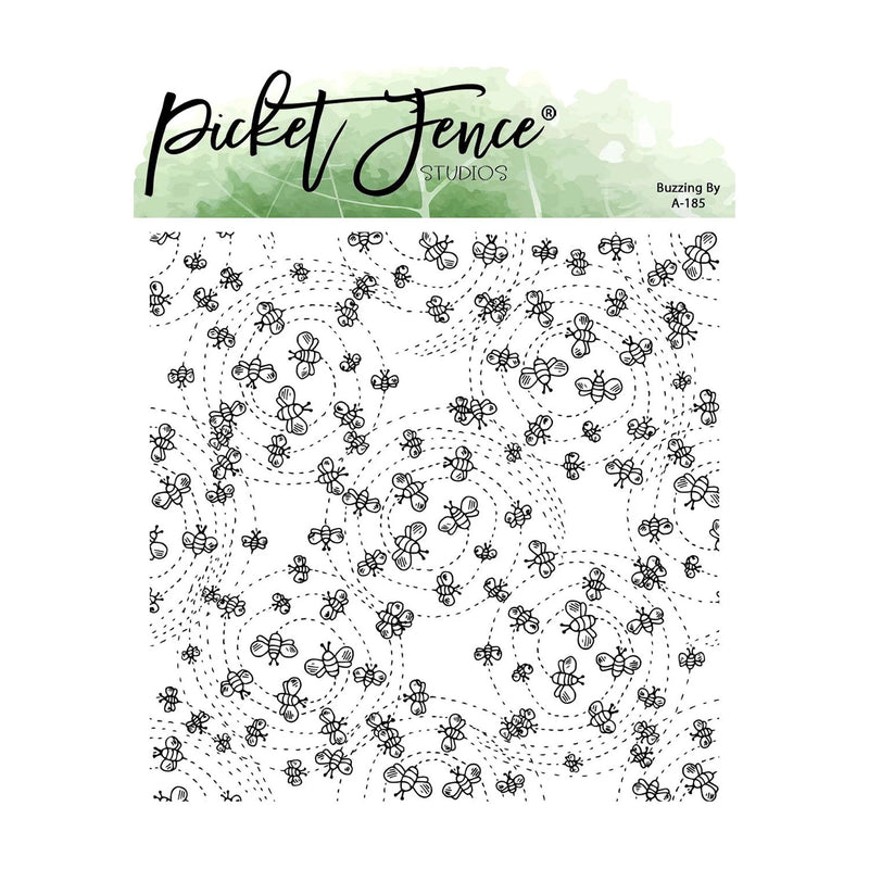 Picket Fence Studios Clear Background Stamp - Buzzing By*