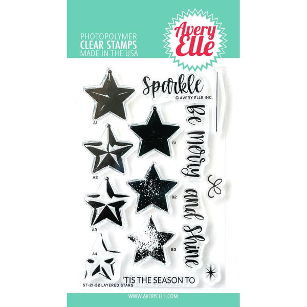 Avery Elle Clear Stamp Set 4"x 6" - Layered Stars*